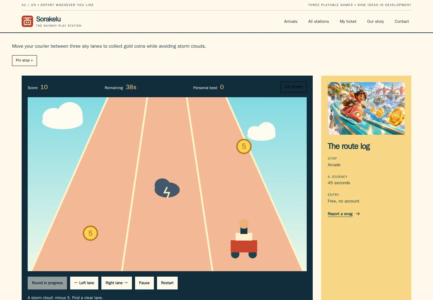 Coral Coin Courier actual round in progress