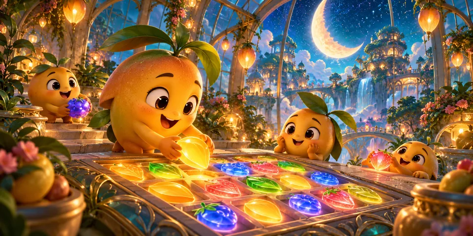 Mango Moon Match original concept illustration